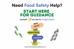 Start Here for Guidance signpost—expert food safety help for UK businesses - HACCP, inspections, and hygiene ratings from Infinitas Food Safety Help Centre