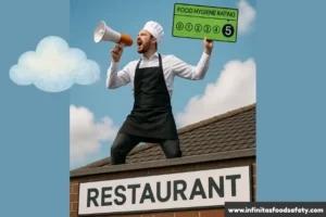 Chef celebrates five-star Food Hygiene Rating from rooftop