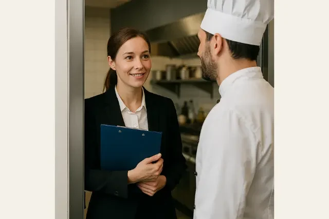 Food business owner staying calm during EHO inspection