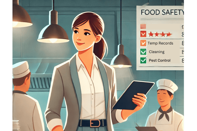 Food hygiene consultant advising small food business in Wales